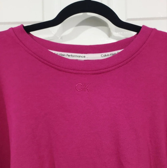 NWT Calvin Klein Performance Pink Terry Cozy Sweatshirt in Size 2X - Picture 4 of 11